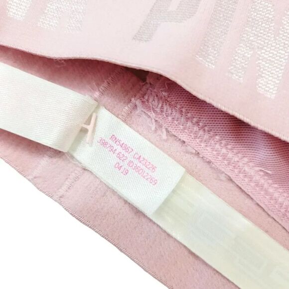 NEW Victoria's Secret Pink Lace T-Strap Logo Bralette in Pink Size Small - Picture 11 of 15